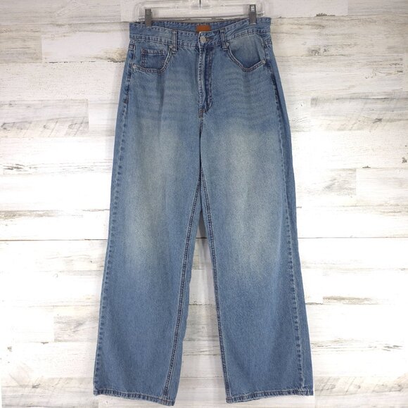 SIMPLE SOCIETY Women's Blue Jeans SIZE 9/29 Wide Leg High Rise Lightweight 30x29 - Picture 3 of 16